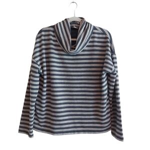 J. Crew Factory Long Sleeve Cowl Neck Striped Fleece Sweater- size M